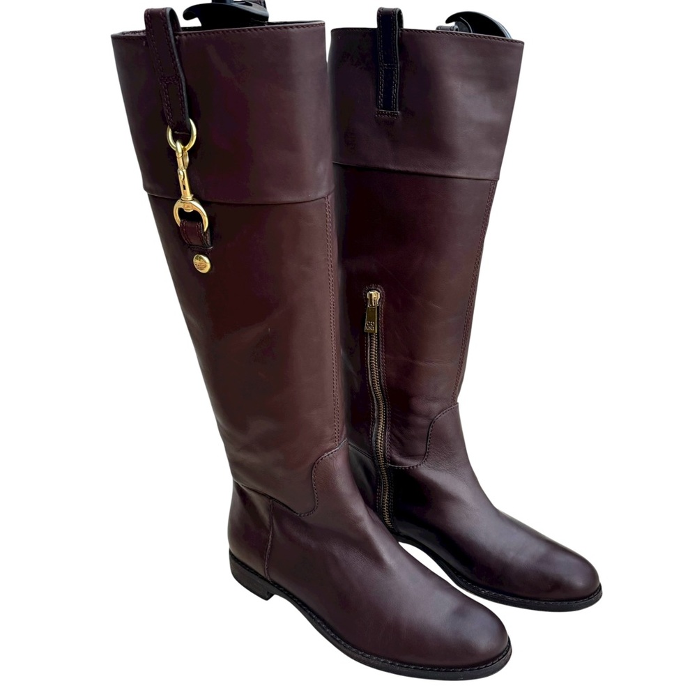 Coach Martta Knee High Boots Brown Leather